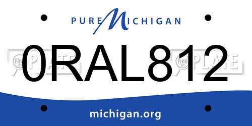 0RAL812 Michigan License Plate