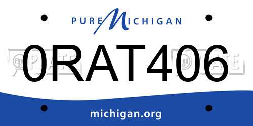 0RAT406 Michigan License Plate