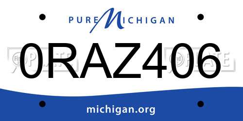0RAZ406 Michigan License Plate