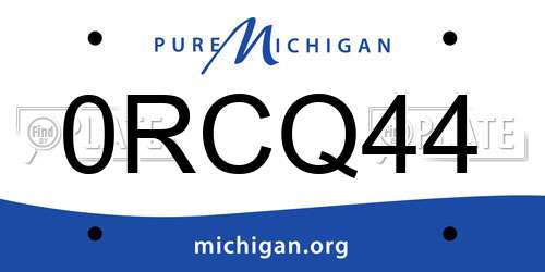 0RCQ44 Michigan License Plate
