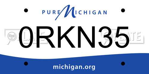 0RKN35 Michigan License Plate