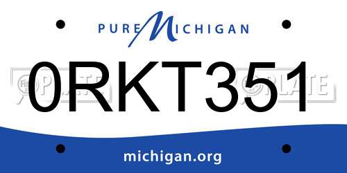0RKT351 Michigan License Plate