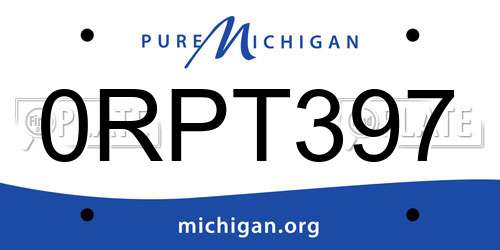 0RPT397 Michigan License Plate