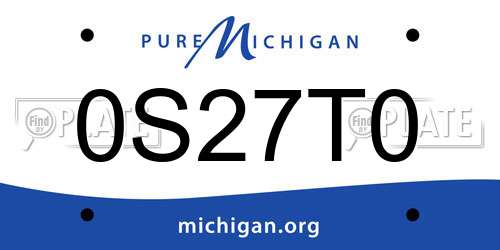 0S27T0 Michigan License Plate