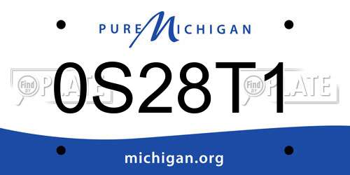 0S28T1 Michigan License Plate