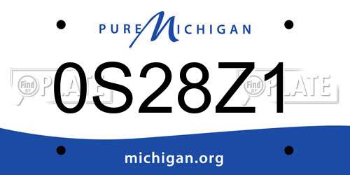 0S28Z1 Michigan License Plate