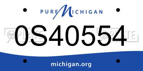 0S40554 Michigan License Plate