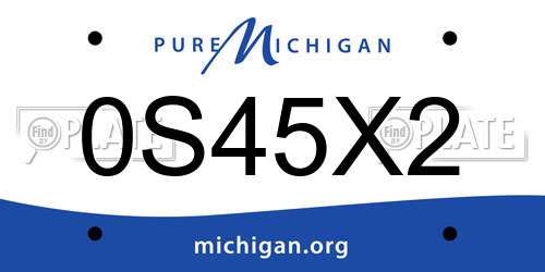 0S45X2 Michigan License Plate