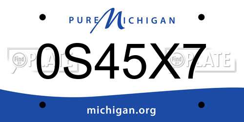 0S45X7 Michigan License Plate
