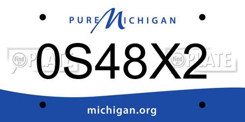 0S48X2 Michigan License Plate