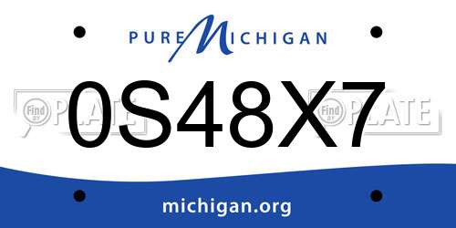 0S48X7 Michigan License Plate