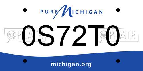 0S72T0 Michigan License Plate