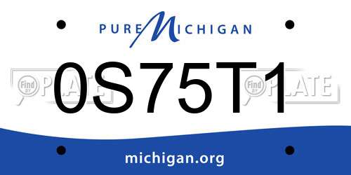 0S75T1 Michigan License Plate