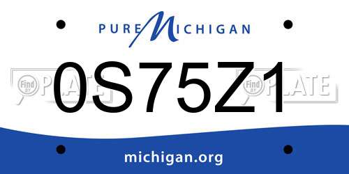 0S75Z1 Michigan License Plate