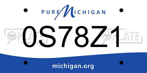 0S78Z1 Michigan License Plate