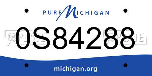 0S84288 Michigan License Plate