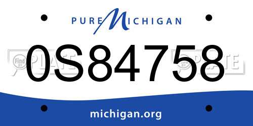 0S84758 Michigan License Plate