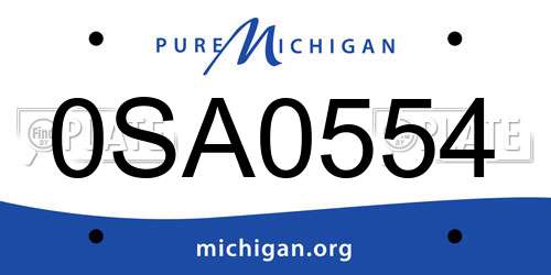 0SA0554 Michigan License Plate