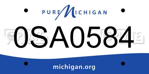 0SA0584 Michigan License Plate