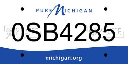 0SB4285 Michigan License Plate