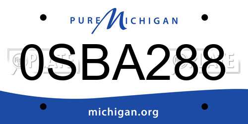 0SBA288 Michigan License Plate