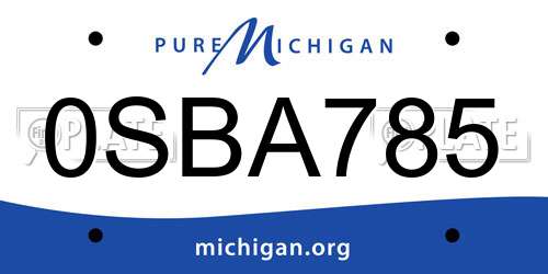 0SBA785 Michigan License Plate