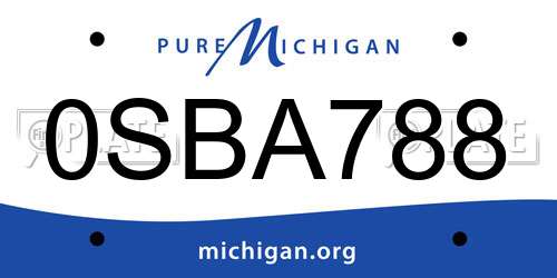 0SBA788 Michigan License Plate