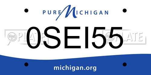 0SEI55 Michigan License Plate