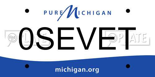 0SEVET Michigan License Plate