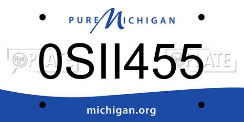 0SII455 Michigan License Plate