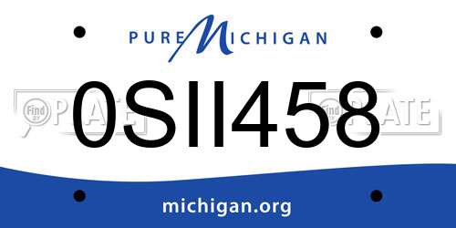 0SII458 Michigan License Plate