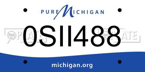 0SII488 Michigan License Plate