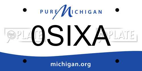 0SIXA Michigan License Plate