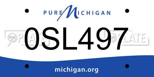 0SL497 Michigan License Plate