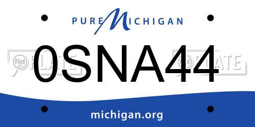0SNA44 Michigan License Plate