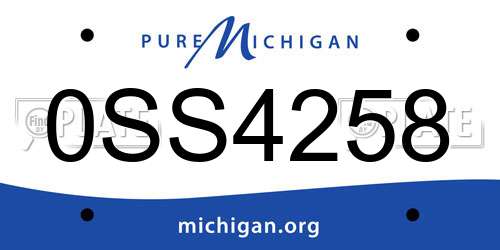 0SS4258 Michigan License Plate