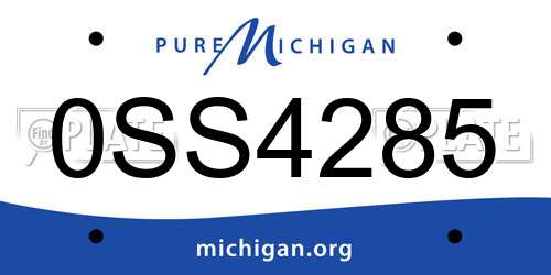 0SS4285 Michigan License Plate