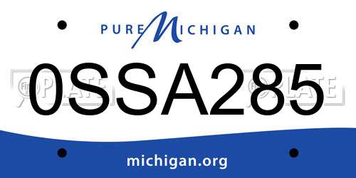 0SSA285 Michigan License Plate