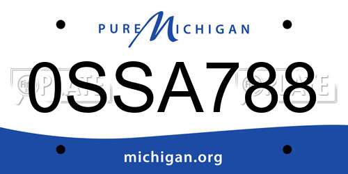 0SSA788 Michigan License Plate