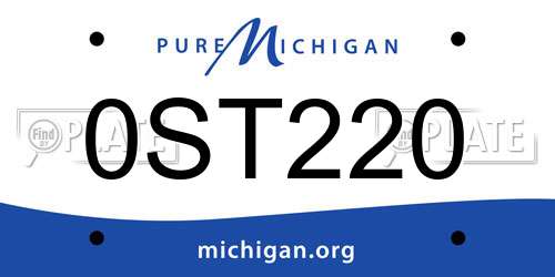 0ST220 Michigan License Plate