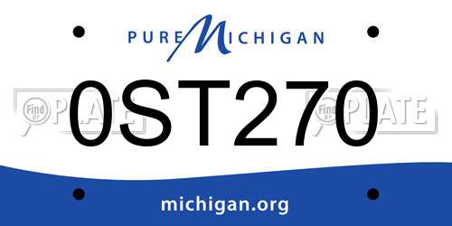 0ST270 Michigan License Plate