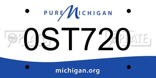 0ST720 Michigan License Plate