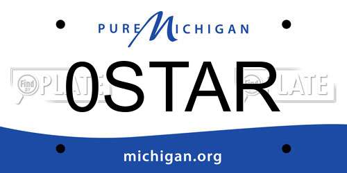0STAR Michigan License Plate