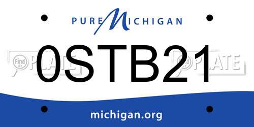 0STB21 Michigan License Plate