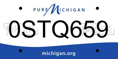 0STQ659 Michigan License Plate
