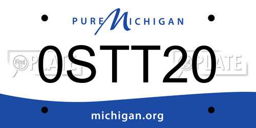 0STT20 Michigan License Plate