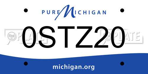 0STZ20 Michigan License Plate