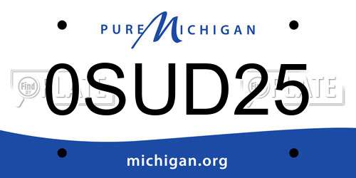 0SUD25 Michigan License Plate