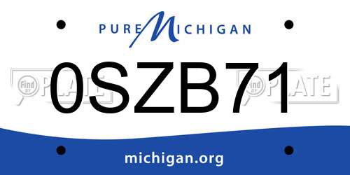 0SZB71 Michigan License Plate