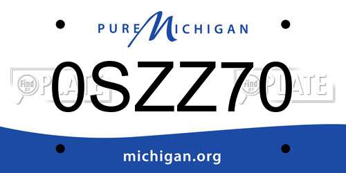 0SZZ70 Michigan License Plate
